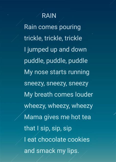 Rainy Day Poems For Kids