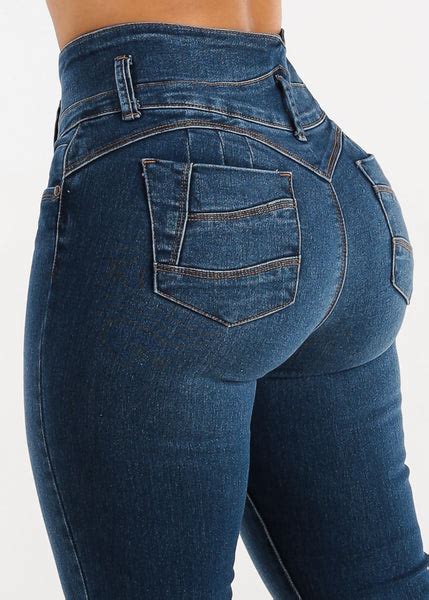 Womens Premium Denim Skinny Jeans Butt Lifting Med Wash Skinny Jeans Moda Xpress