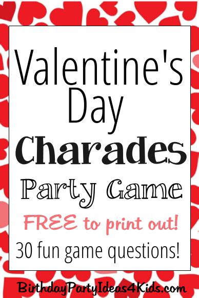 Valentines Day Charades Party Game