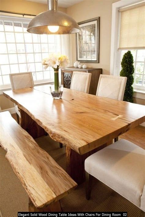 36 Elegant Solid Wood Dining Table Ideas With Chairs For Dining Room