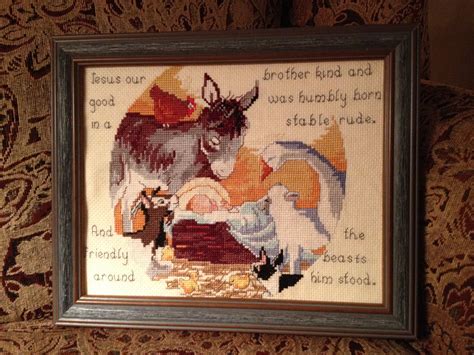 Maybe you would like to learn more about one of these? Friendly beasts - cross stitch nativity picture. | Cross ...