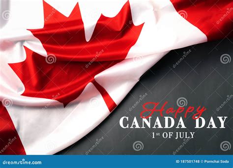 Happy Canada Day With Canada Flag Background Stock Photography