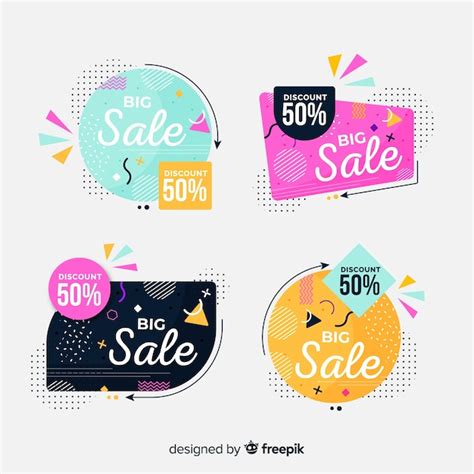 Hand Drawn Abstract Sale Banner Collection Free Vector