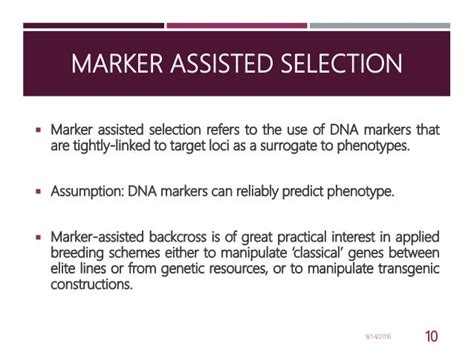 Marker Assisted Backcross Breeding