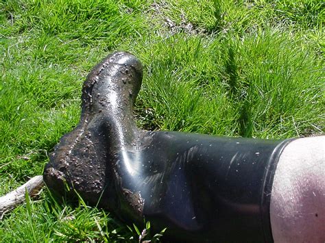 Barefoot In Muddy Wellies 16 In My Boots Stretched Out On Flickr