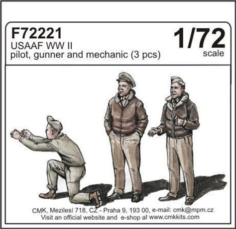 172 Cmk Usaaf Wwii Pilotgunner And Mechanic 3 Fig Resin Figure