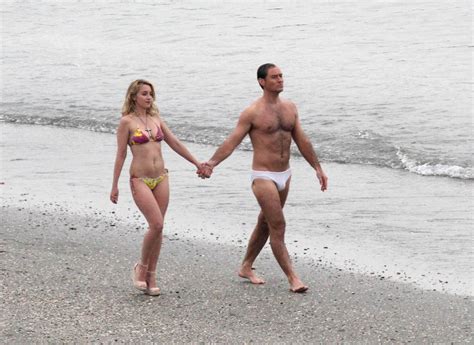 Jude Law Films The New Pope On The Beach In A White Speedo