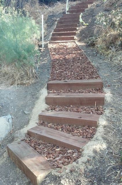 Again, just a sketch of the stair triangles. Outdoor stairs on hillside | Landscape stairs, Garden stairs, Landscaping on a hill