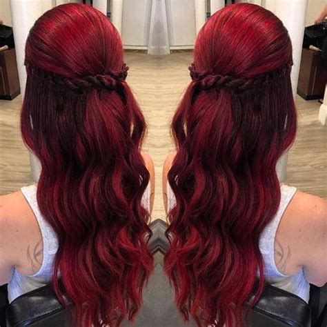 Ruby Red Tones Hair Styles Red Hair Color Burgundy Hair