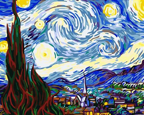 Starry Night By Vincent Van Gogh 1889 Official Paint By Numbers
