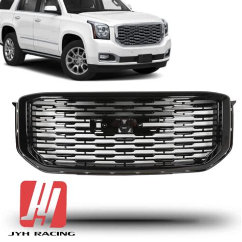 For Gmc Yukon Xl 2015 2020 Denali Style Front Hood Upper Grille Gloss