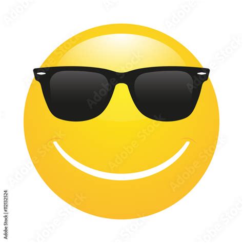 Smile Emoticon In Sunglasses Stock Image And Royalty Free Vector