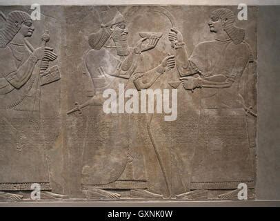 Assyrian Relief Sculpture Panel Of King Ashurnasirpal Ii Dressed In