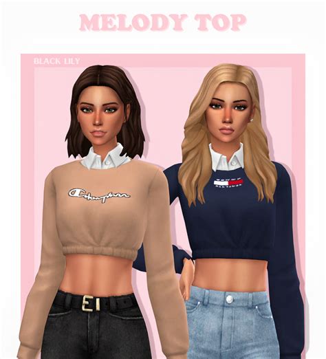 Melody Top By Black Lily Created For The Sims 4 Emily Cc Finds
