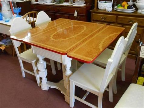 Vintage Enamel Porcelain Top Table Chairs For Sale In Hatboro