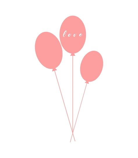 Premium Vector Pink Love Isolated Balloons Vector Illustration