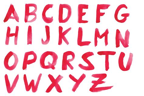 Red Watercolor Alphabet Png Transparent