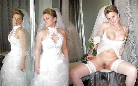 The Bride Wearing Her Dress And Showing Her Assets Nudeshots