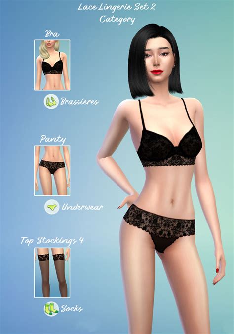 The Sims 4 Custom Contents Lace Lingerie Set 2