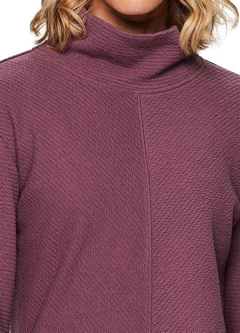 Rbx Active Womens Ultra Soft Quilted Cowl Neck Pullover Pink Size
