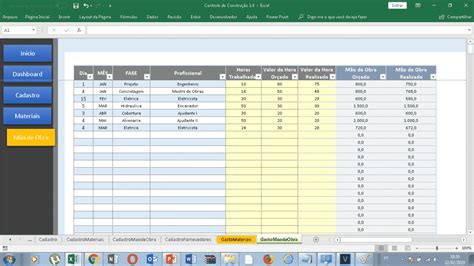 Planilha Orçamento E Controle De Obras Excel Avançado