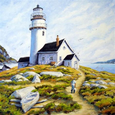 The Lighthouse Keeper Richard T Pranke Lighthouse Painting