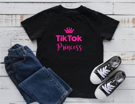 Girls Tik Tok Princess Hot Pink Fun T Shirt Kids Cute Tee Etsy