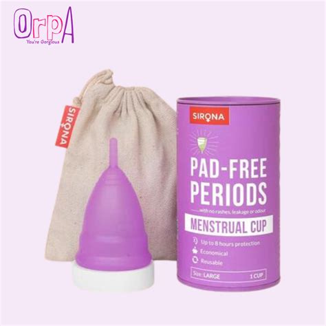 Sirona Reusable Menstrual Cup For Women With Pouch Orpa