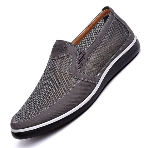 Mens Casual Shoesmen Summer Style Mesh Flats For Men Loafer Creepers