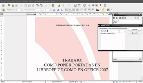 Como Poner Crear Portadas En Writer Openofficelibreoffice Como Word