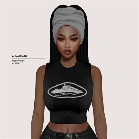 Da Sims Cc Plug Badddiesims Badddiesims Aniya Braids Early