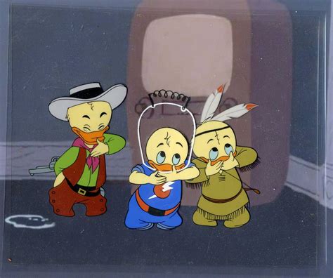 Original Production Cels Of Huey Dewey And Louie As Daisys Brothers
