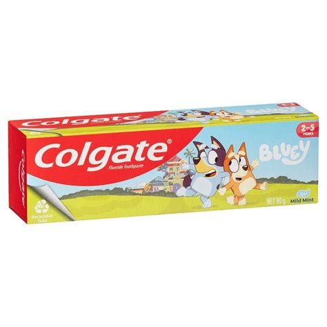 Colgate Toothpaste Kids 2 5 Years Mild Mint Gel Bluey 90g Chemist
