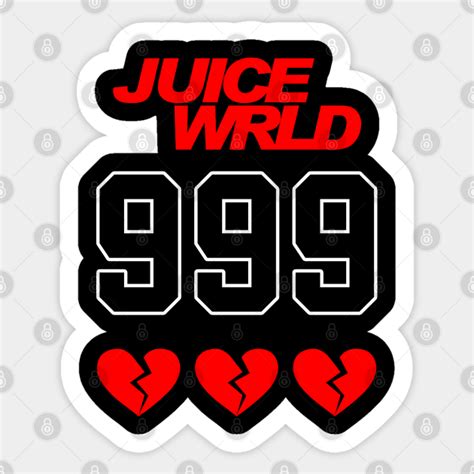 999 Front Only Juice Wrld Sticker Teepublic