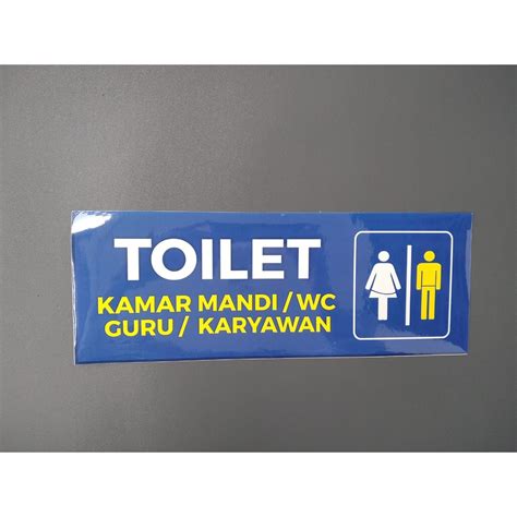 Jual Sticker Toilet STIKER TOILET KAMAR MANDI WC UNTUK GURU KARYAWAN Warna Biru