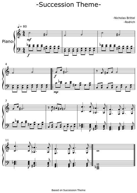 Succession Theme Sheet Music For Piano