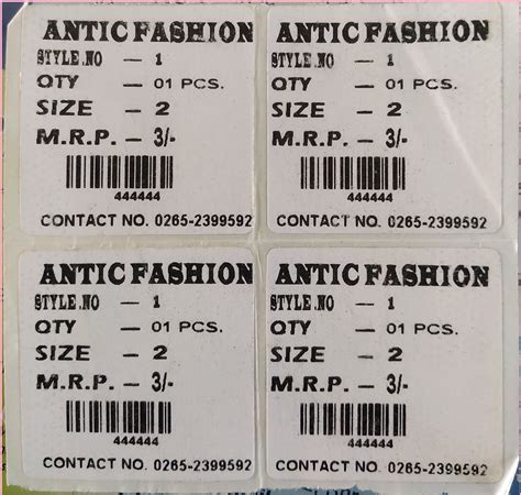 Ready Made Garments Store Barcode Label Designs Billing Software Guru