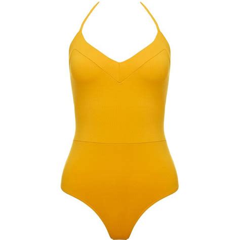 Bower Yves Sahara One Piece Halter One Piece Swimsuit Yellow Bathing