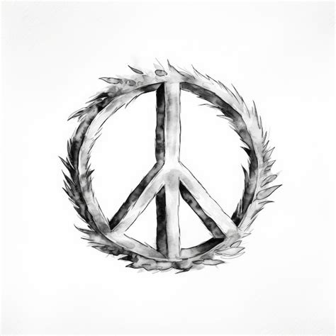 Premium Ai Image Watercolor Pacifist Peace Symbol On White Background