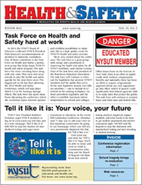 Health and Safety Newsletter Winter 2013