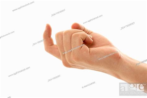 A Mans Hand Signaling A Come Here Sign Stock Photo Picture And
