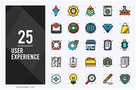 Premium Vector 25 User Experience Lineal Color Icon Pack Vector