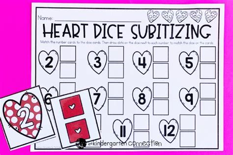Valentines Day Subitizing Game Subitizing Activities Kindergarten