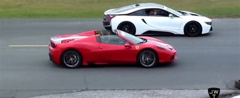 Bmw I Drag Races Ferrari Speciale Aperta And Doesnt Disappoint