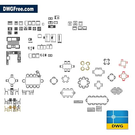 Several Furnitures DWG Download Autocad Blocks Model