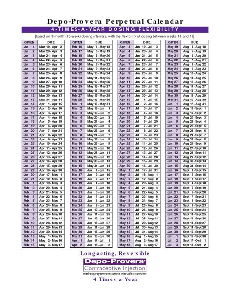 Depo Provera Injection Schedule Calendar Printables Calendar Free