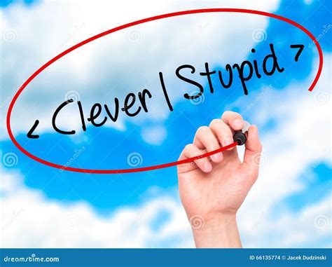 Clever Vs Stupid Words Scale Fine Line Humor Taste Stock Photo