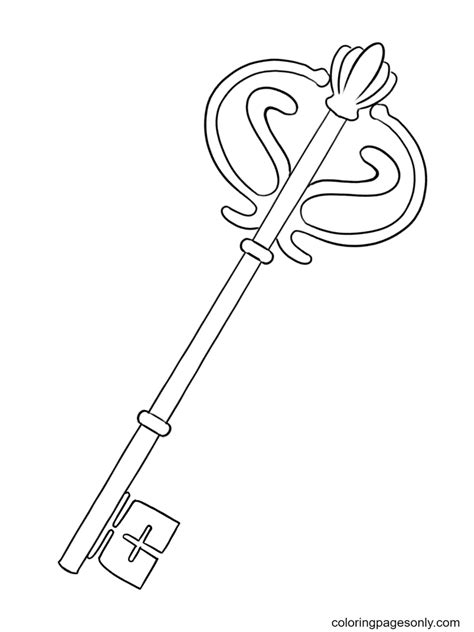 Antique Key Coloring Page Free Printable Coloring Pages