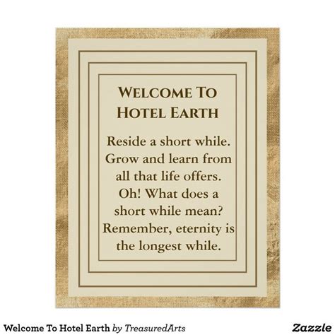 Welcome To Hotel Earth Poster Earth Poster Welcome Poster Poster Prints