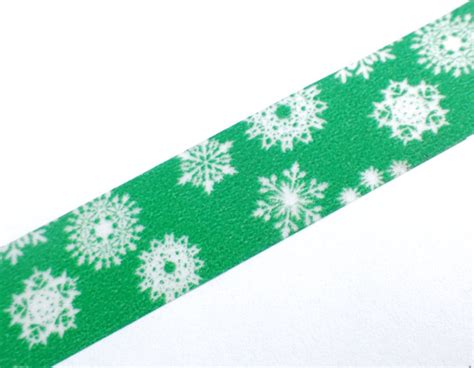 Green Snowflakes Washi Tape Paper Tape Great For Scrapbooking Paper